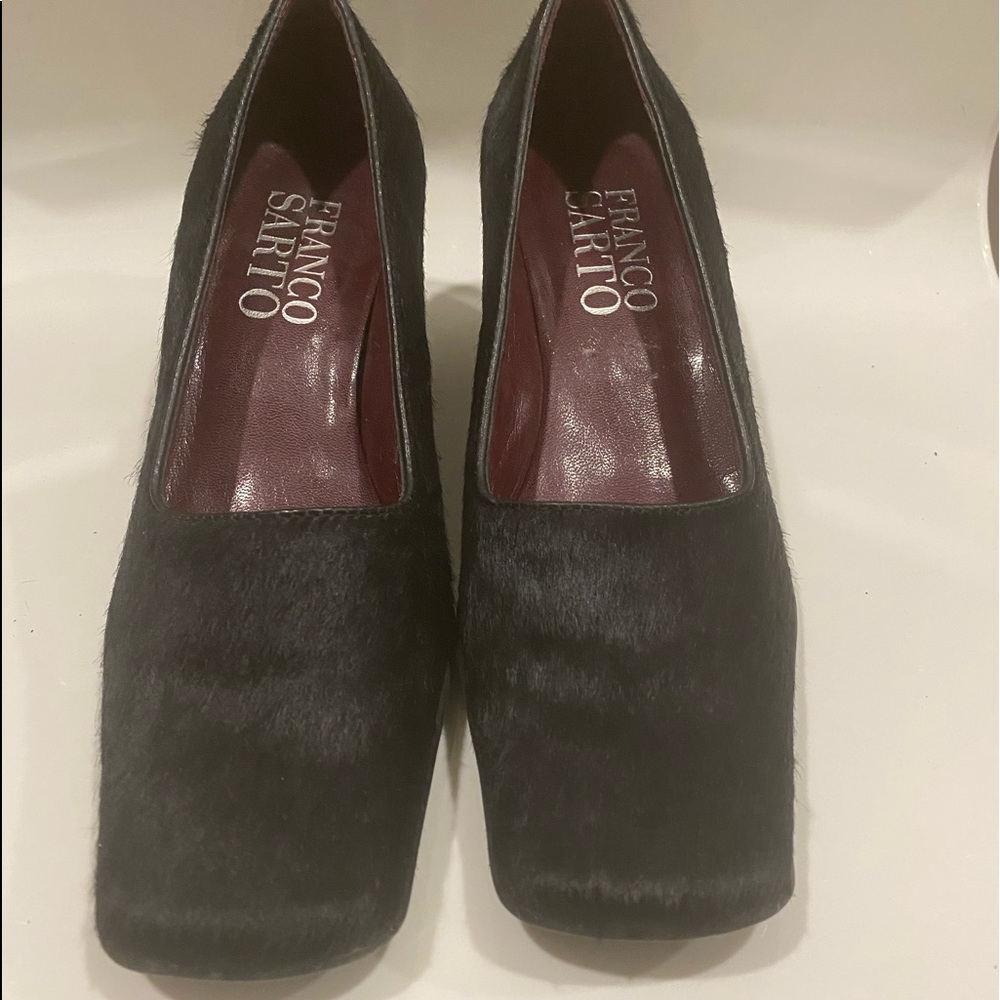Franco Sarto Faux Hair Kitten Heel